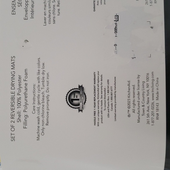 KitchenAid Lemon Dish Drying Mats Set of 2 - Picture 4 of 4